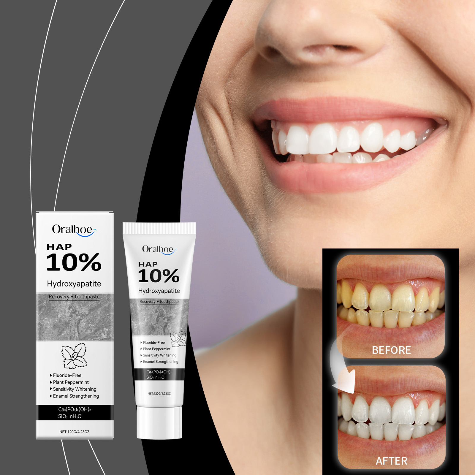 Hydroxyapatite Toothpaste - Idroxyapatite W-biancimento dei denti Dentifricio Smalto