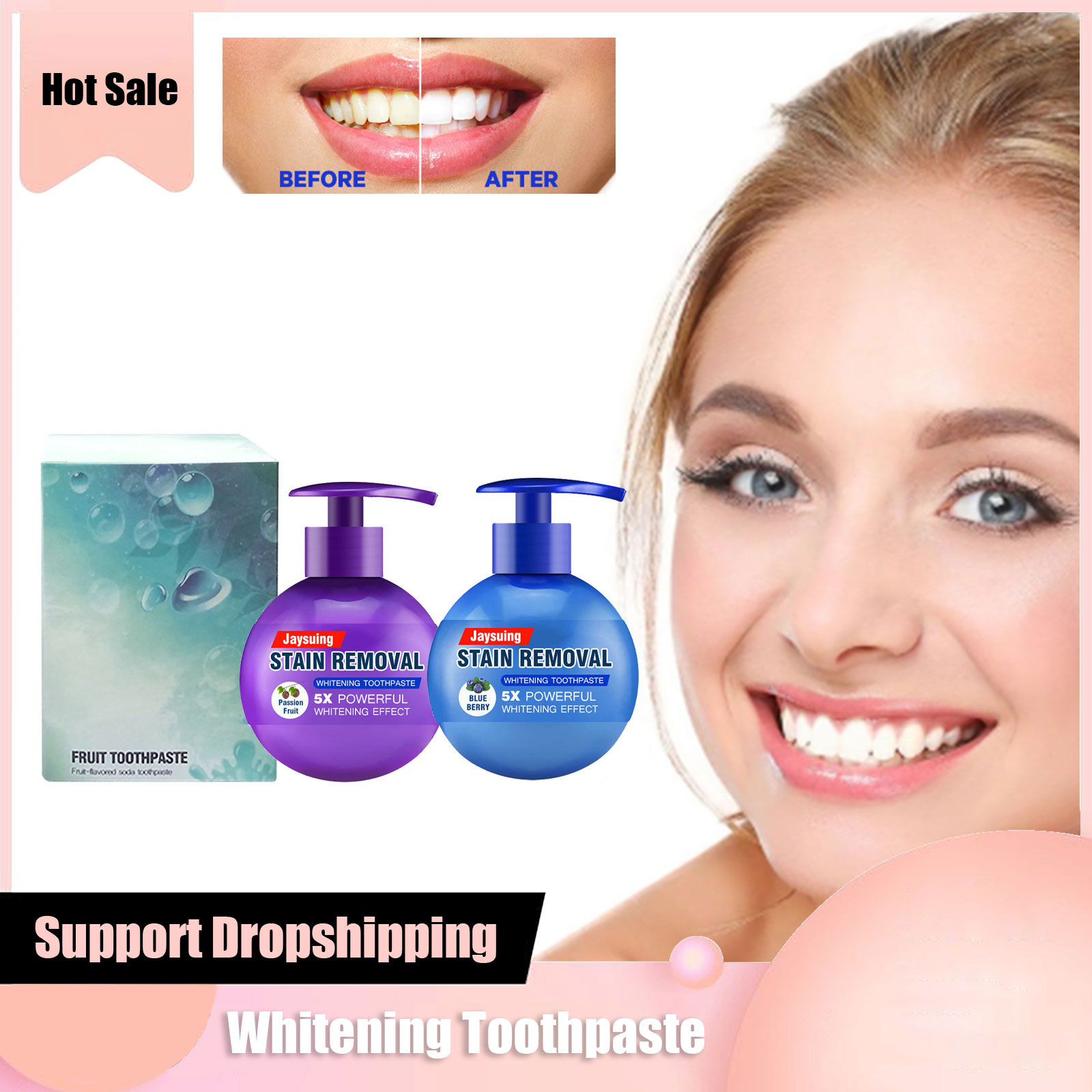 Teeth Whitening Baking Soda - Dentifricio sbiancante sbiancamento dei denti gialli