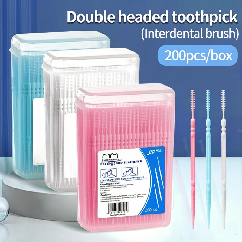 Dental Floss Picks - 200 pz Spazzolino Dentale a Doppia