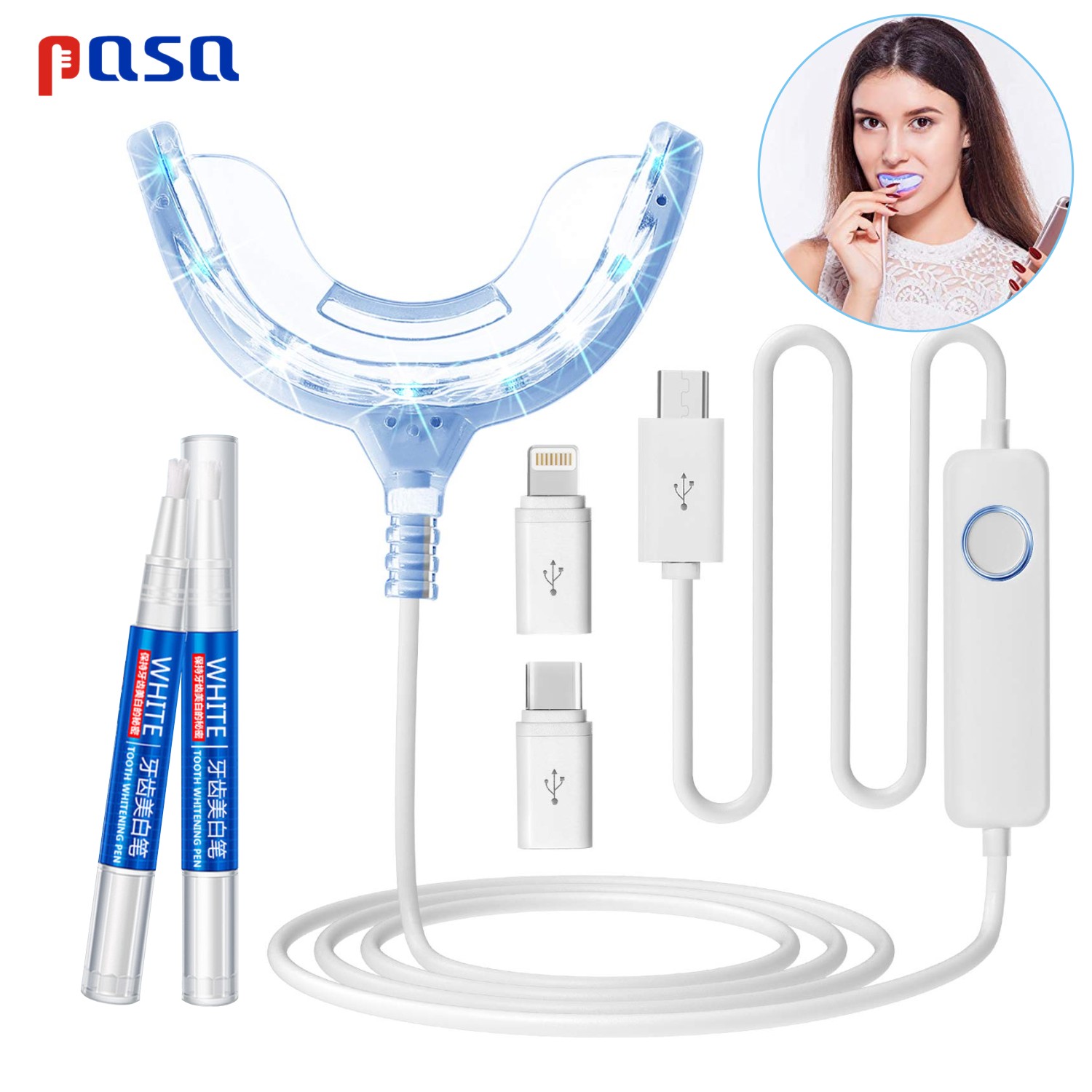 Teeth Whitening Led Kit - Kit Portatile LED a Luce Blu