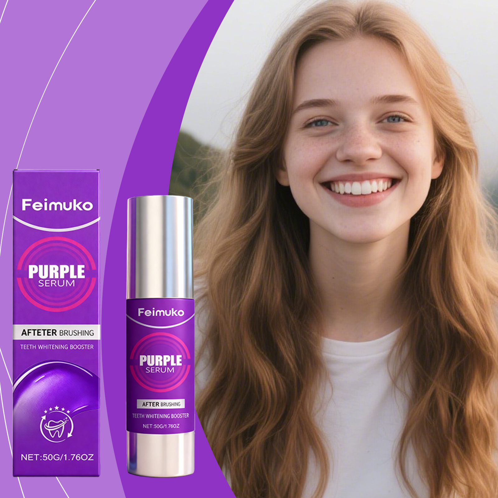 Teeth Whitening Serum - Siero Sbiancante per Denti Feimuko Purple,